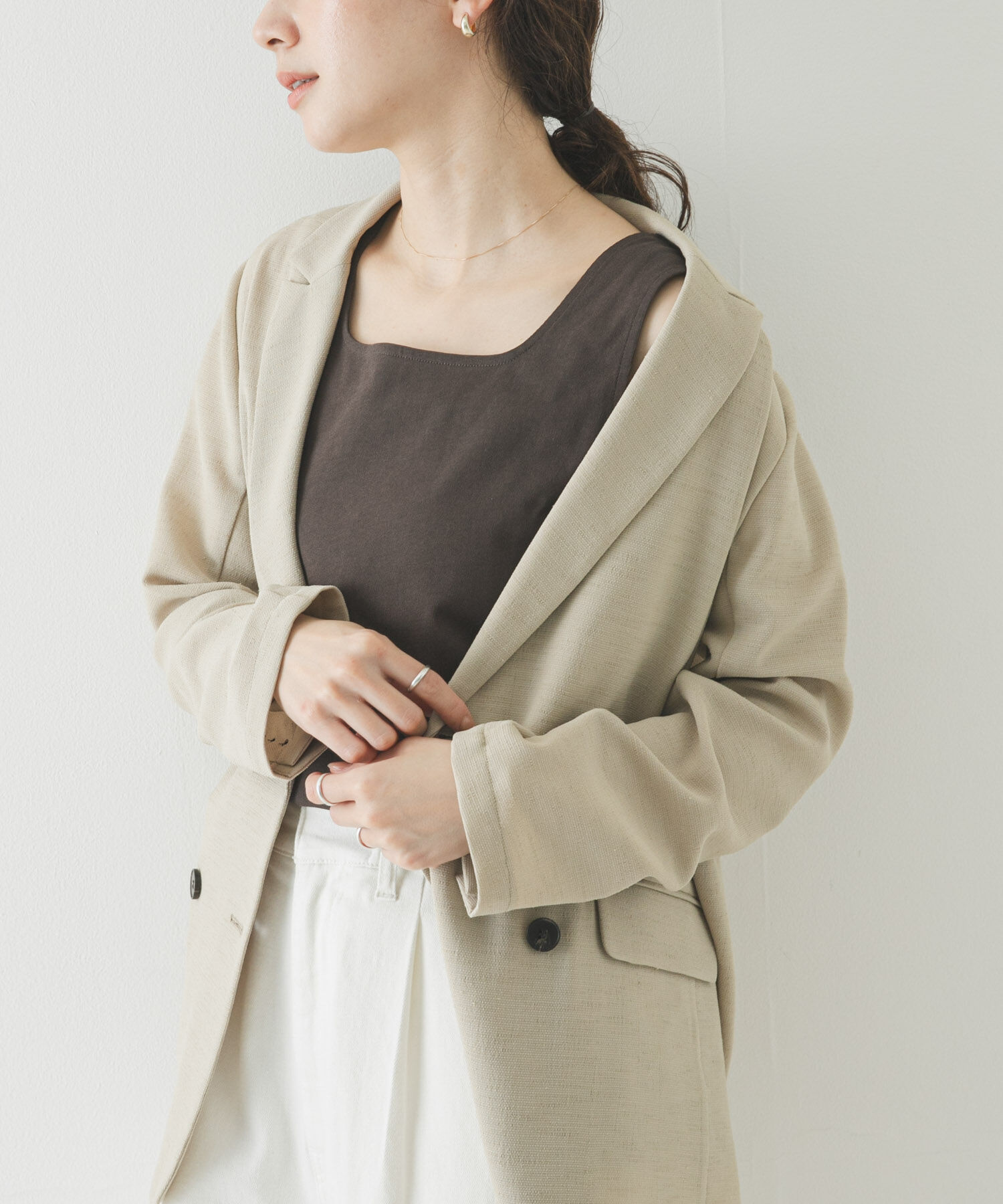 URBAN RESEARCH「スクエアネックタンクトップ」|タンクトップ|ブラウン