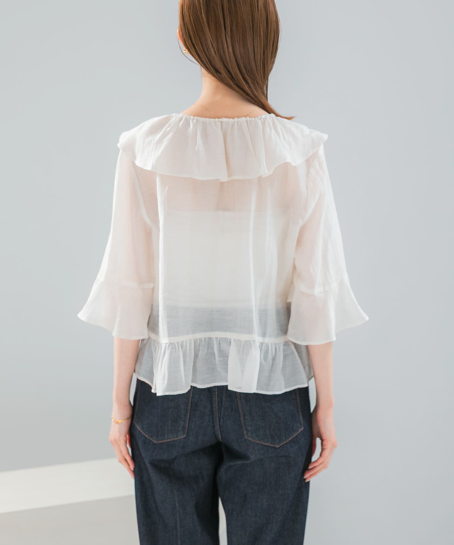 URBAN RESEARCH ROSSO「シアーフリルブラウス」|シャツ・ブラウス|