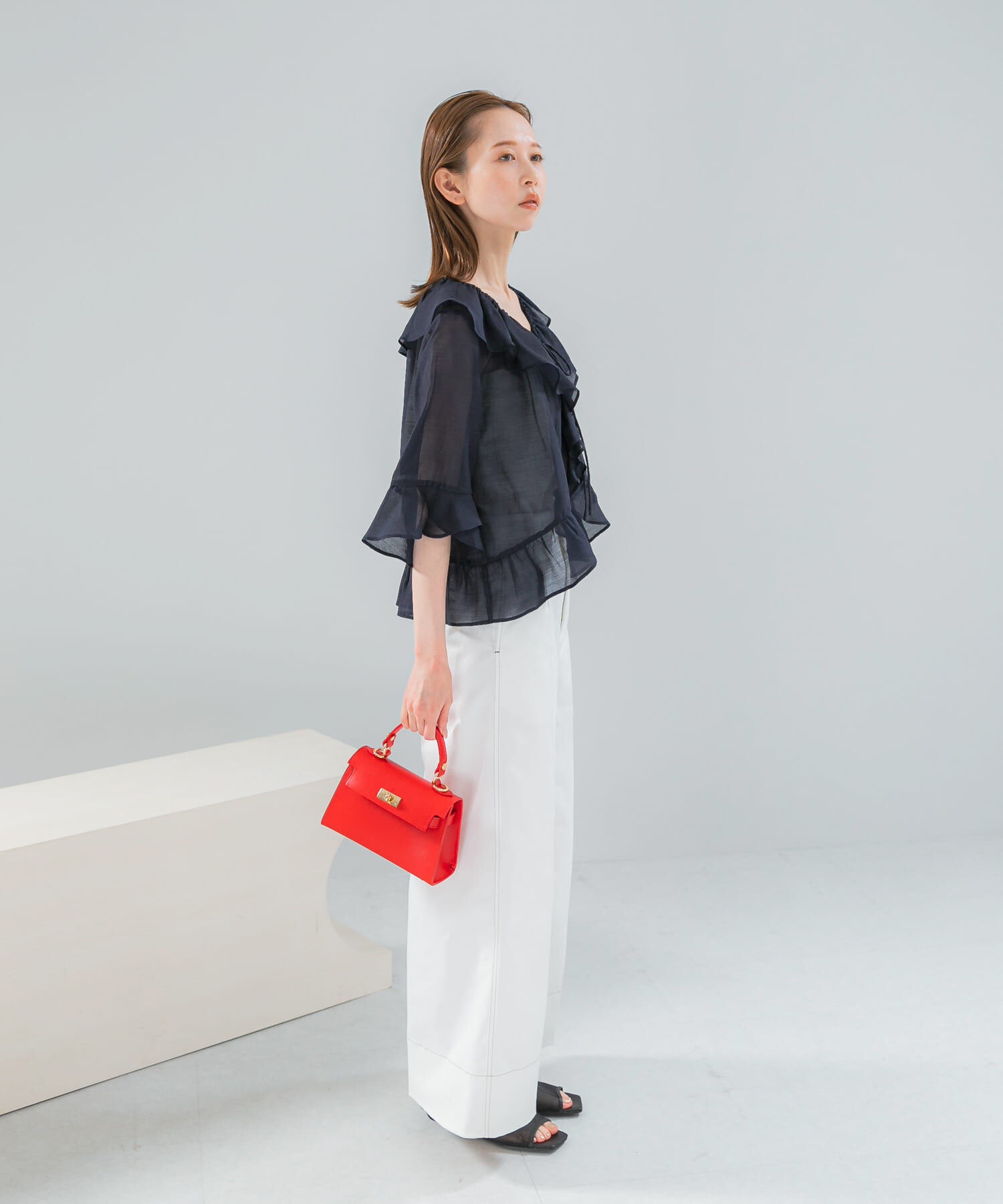 URBAN RESEARCH ROSSO「シアーフリルブラウス」|シャツ・ブラウス|