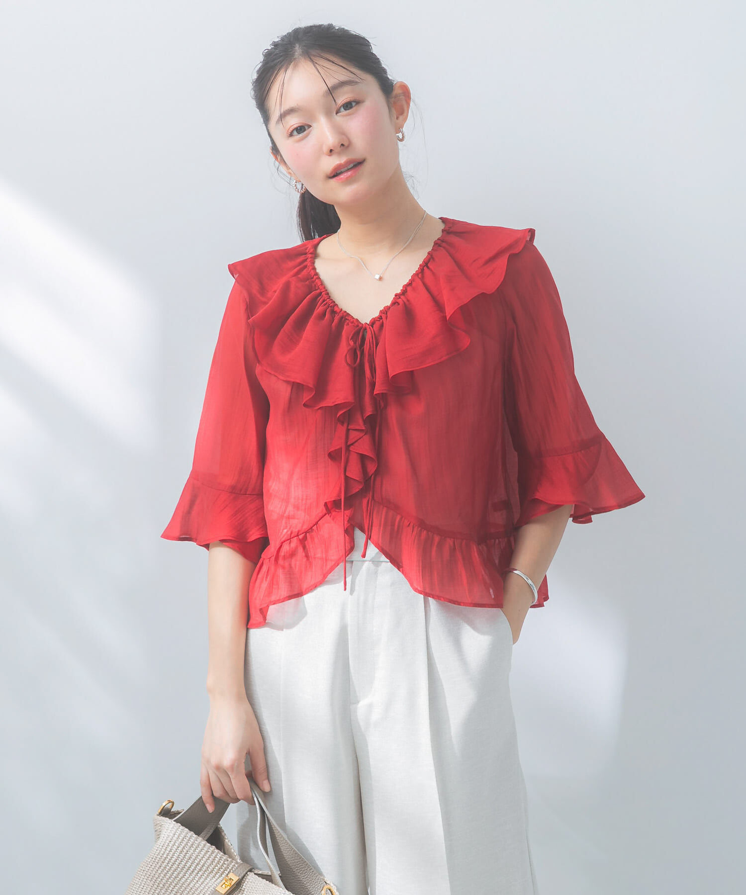 URBAN RESEARCH ROSSO「シアーフリルブラウス」|シャツ・ブラウス|