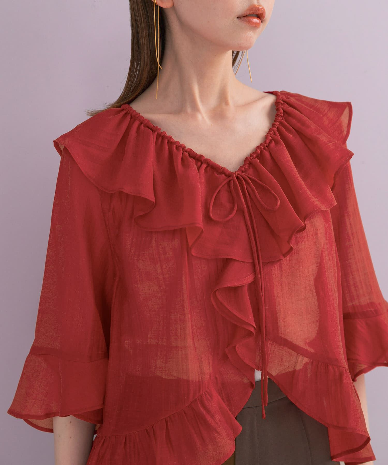URBAN RESEARCH ROSSO「シアーフリルブラウス」|シャツ・ブラウス|