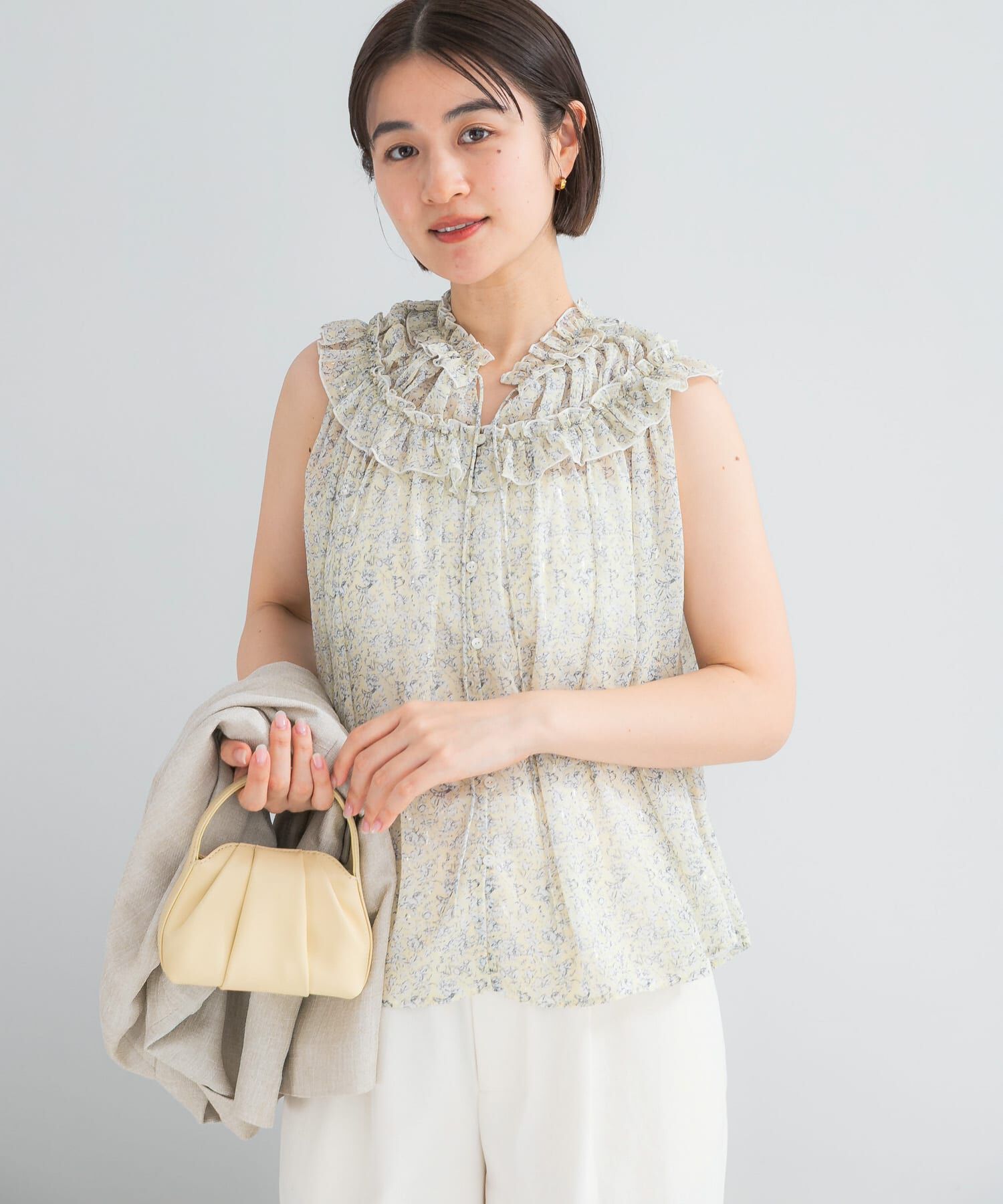 URBAN RESEARCH ROSSO「フラワープリントフリルブラウス」|シャツ・ブラウス|