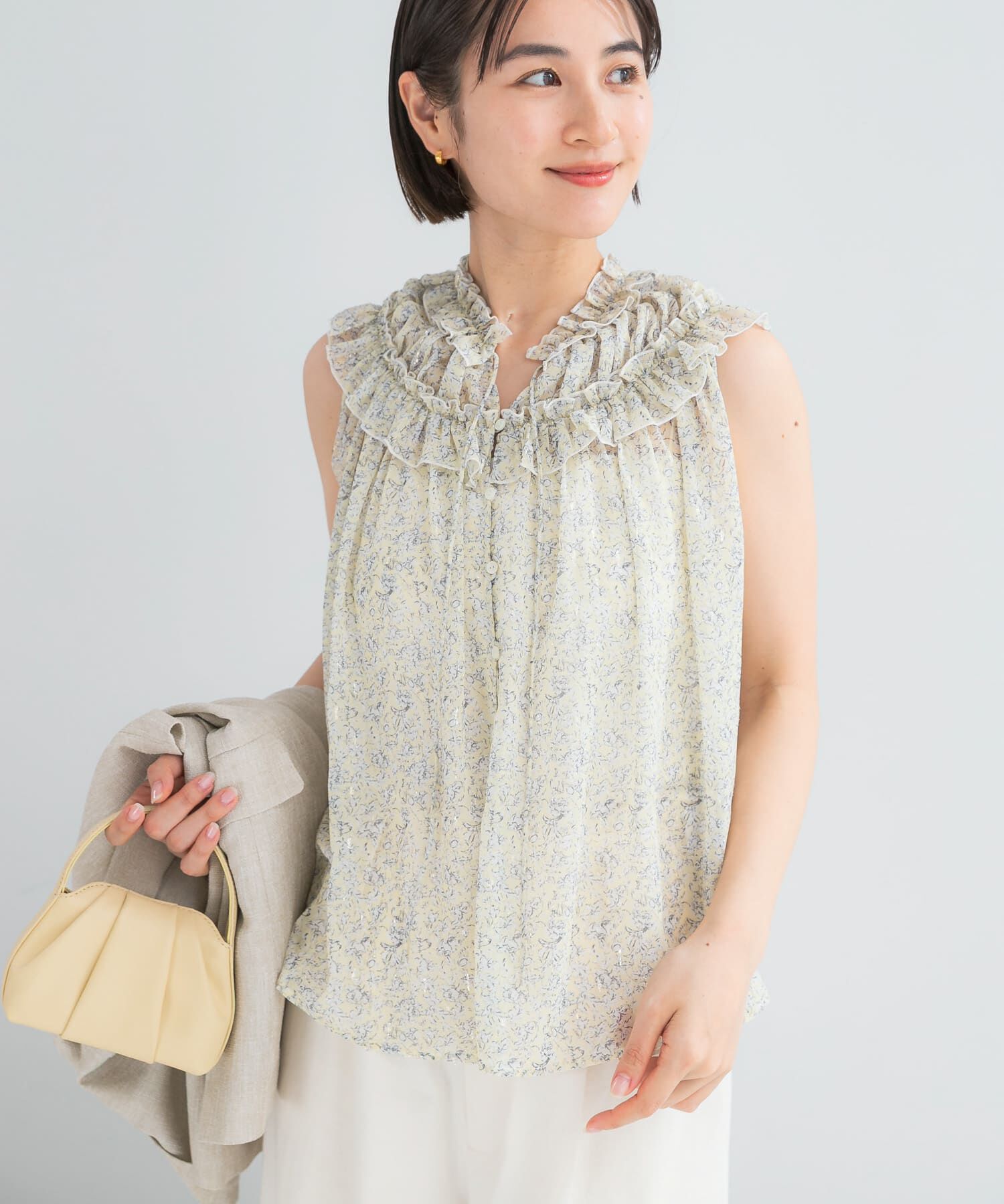 URBAN RESEARCH ROSSO「フラワープリントフリルブラウス」|シャツ・ブラウス|