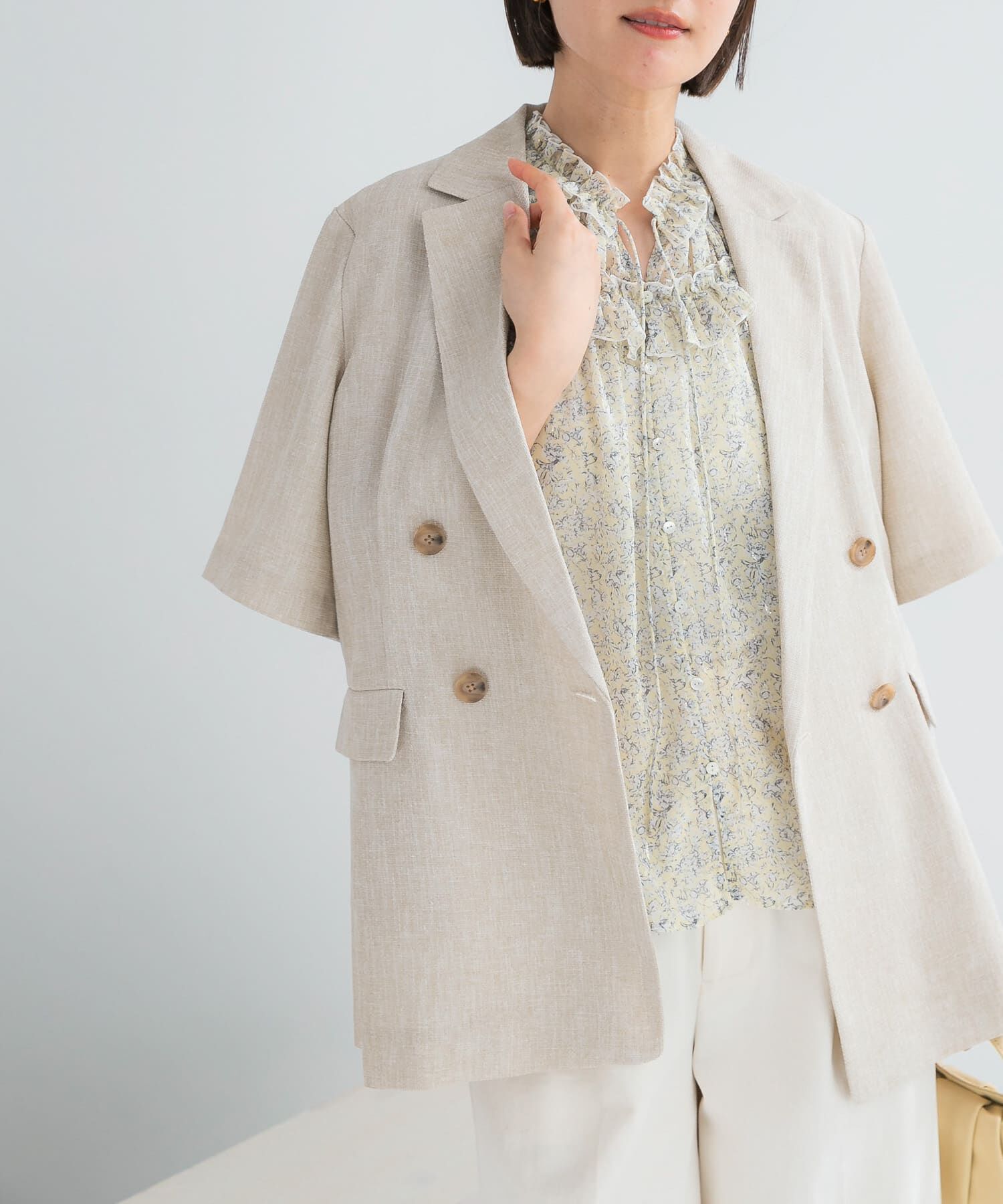 URBAN RESEARCH ROSSO「フラワープリントフリルブラウス」|シャツ・ブラウス|