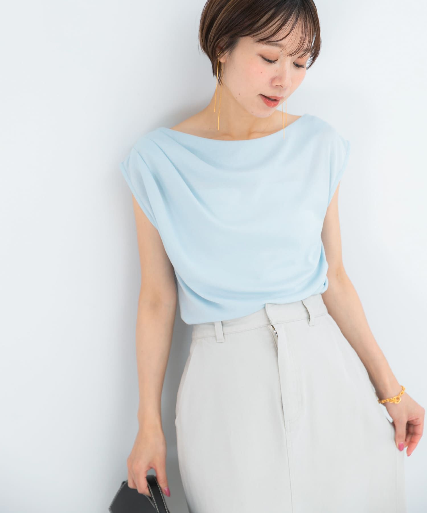 URBAN RESEARCH ROSSO「クールタッチ デザインドレープカットソー」|Tシャツ・カットソー|