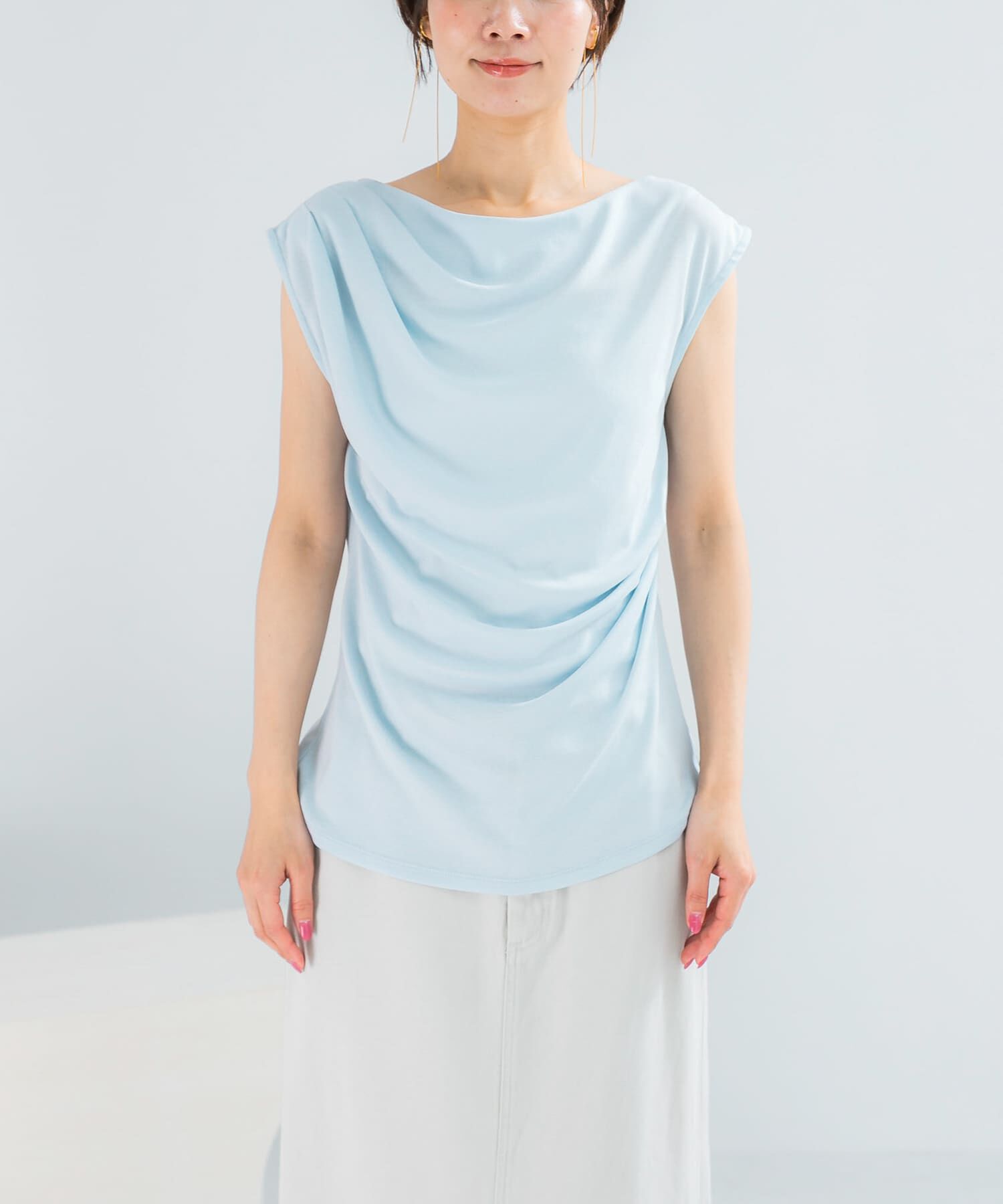 URBAN RESEARCH ROSSO「クールタッチ デザインドレープカットソー」|Tシャツ・カットソー|