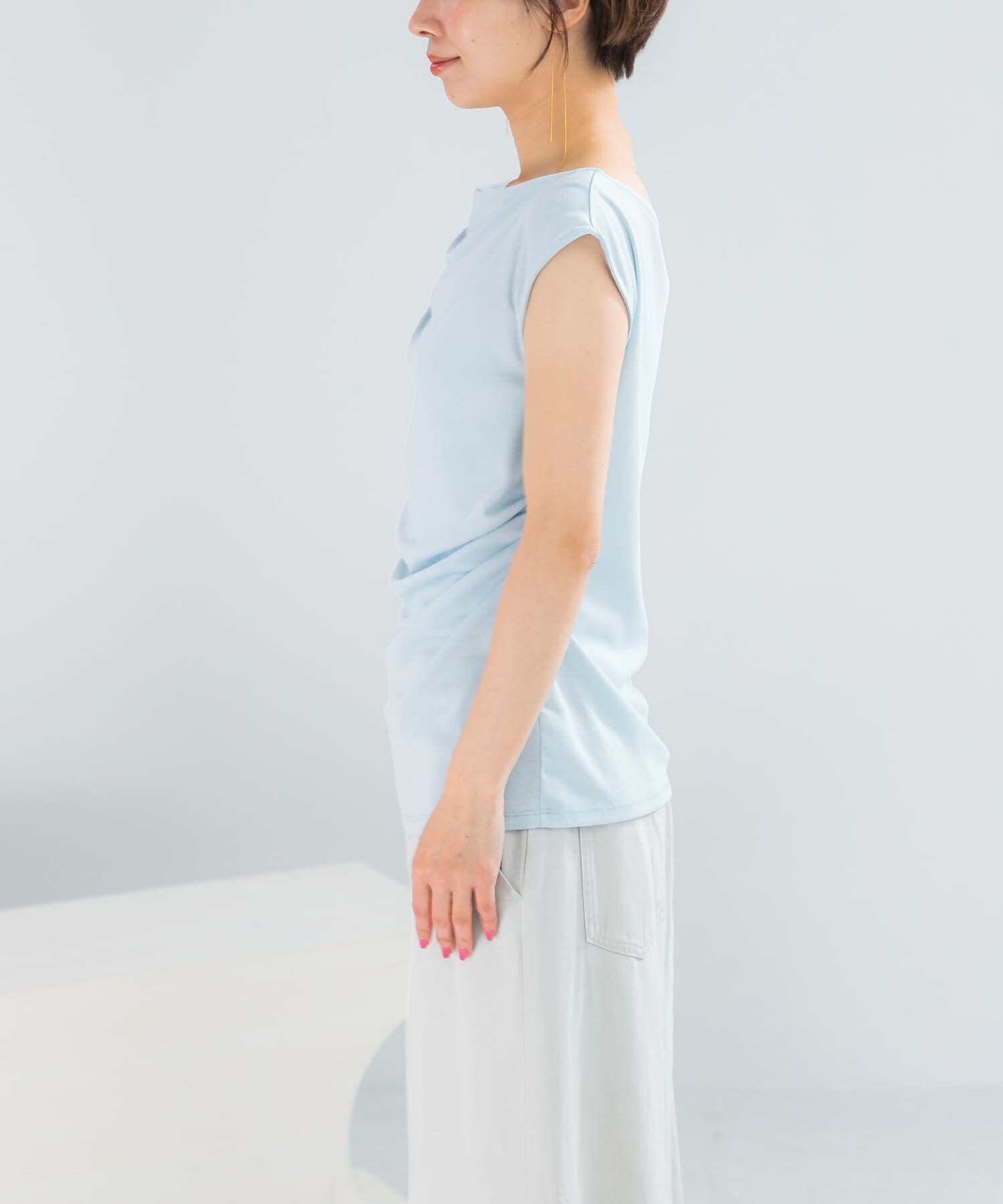 URBAN RESEARCH ROSSO「クールタッチ デザインドレープカットソー」|Tシャツ・カットソー|