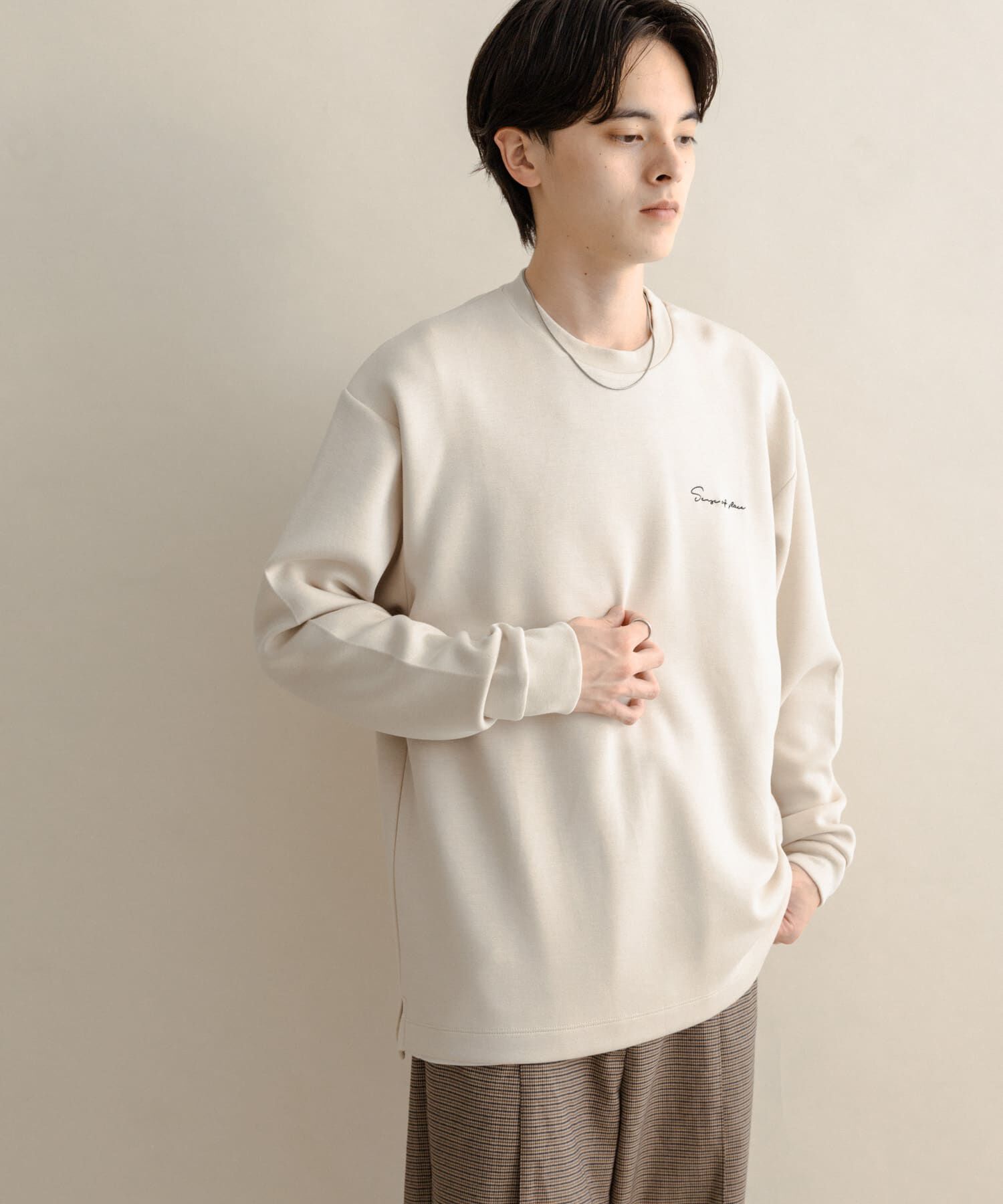 SENSE OF PLACE by URBAN RESEARCH「『一部WEB限定カラー』シシュウダンボールポンチロングTシャツ」|Tシャツ・カットソー|