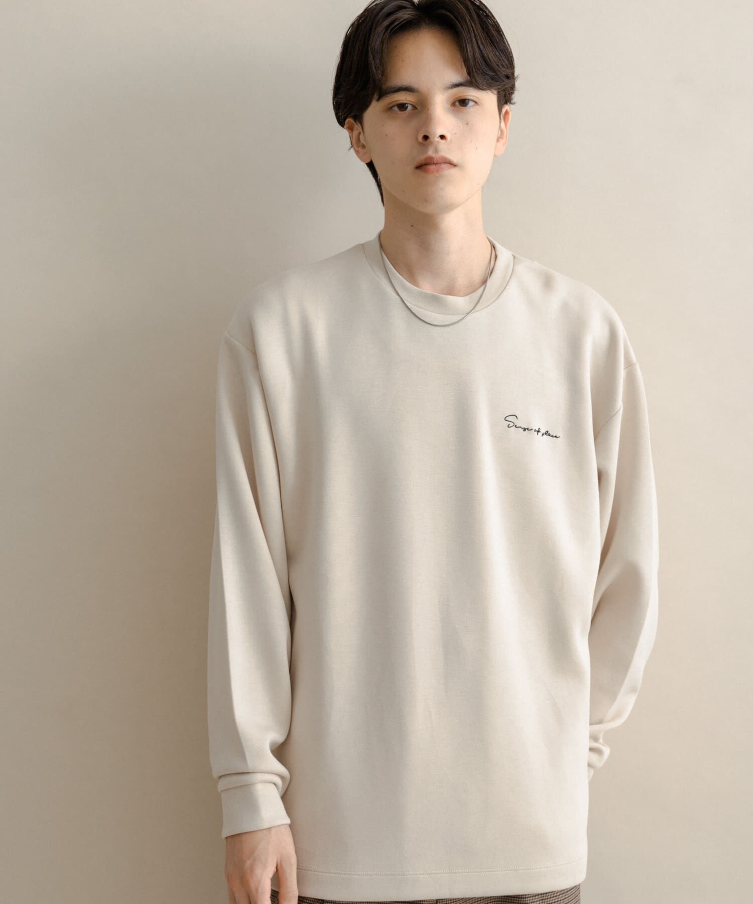 SENSE OF PLACE by URBAN RESEARCH「『一部WEB限定カラー』シシュウダンボールポンチロングTシャツ」|Tシャツ・カットソー|