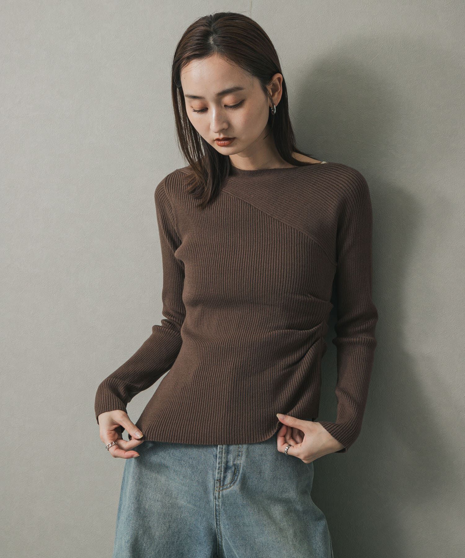 SENSE OF PLACE by URBAN RESEARCH「アシメデザインセーター」|ニット・セーター|