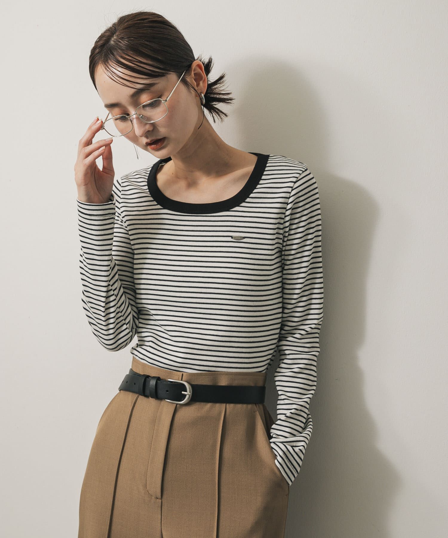 SENSE OF PLACE by URBAN RESEARCH「ラウンドネックリブTシャツ」|Tシャツ・カットソー|