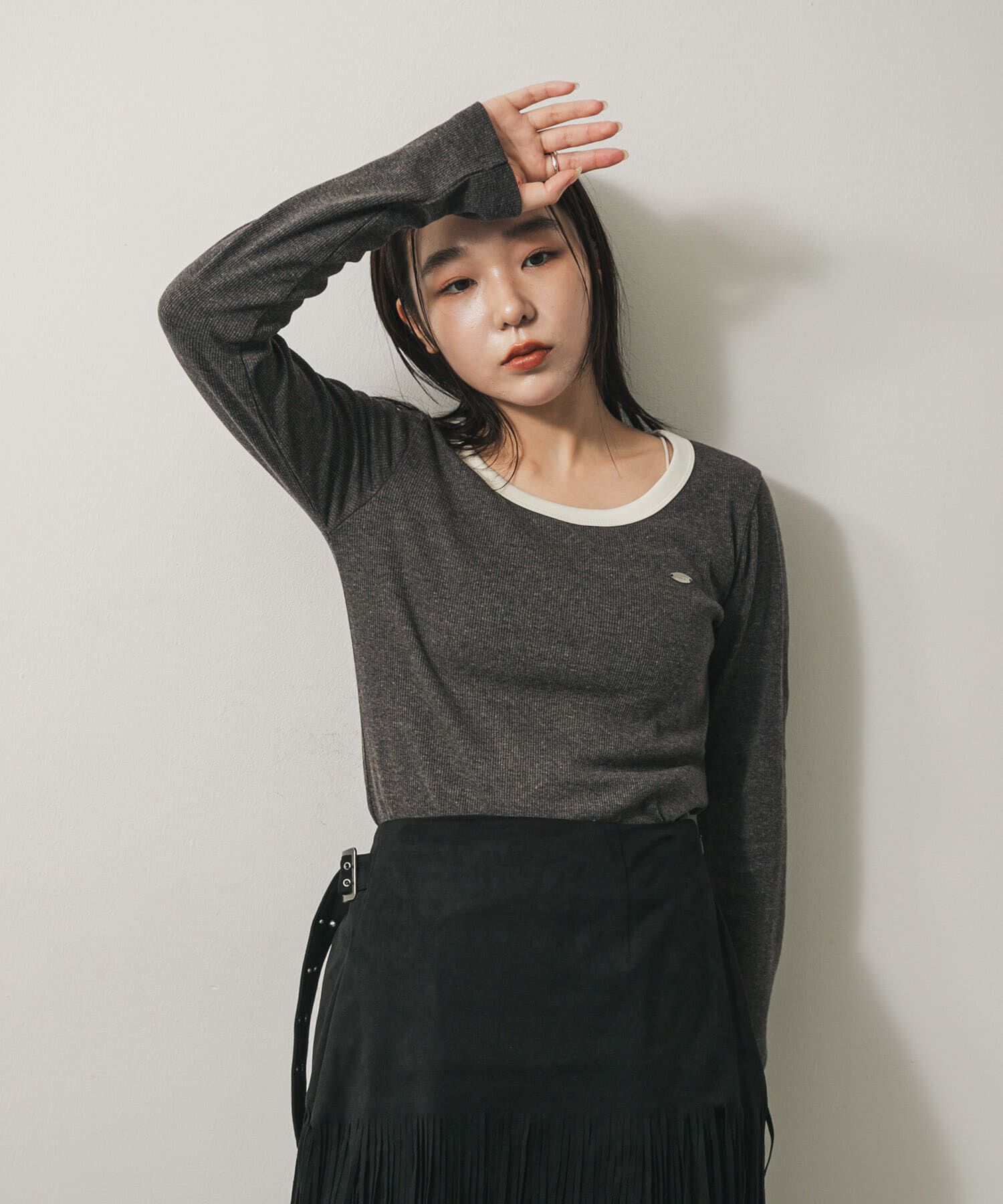 SENSE OF PLACE by URBAN RESEARCH「ラウンドネックリブTシャツ」|Tシャツ・カットソー|