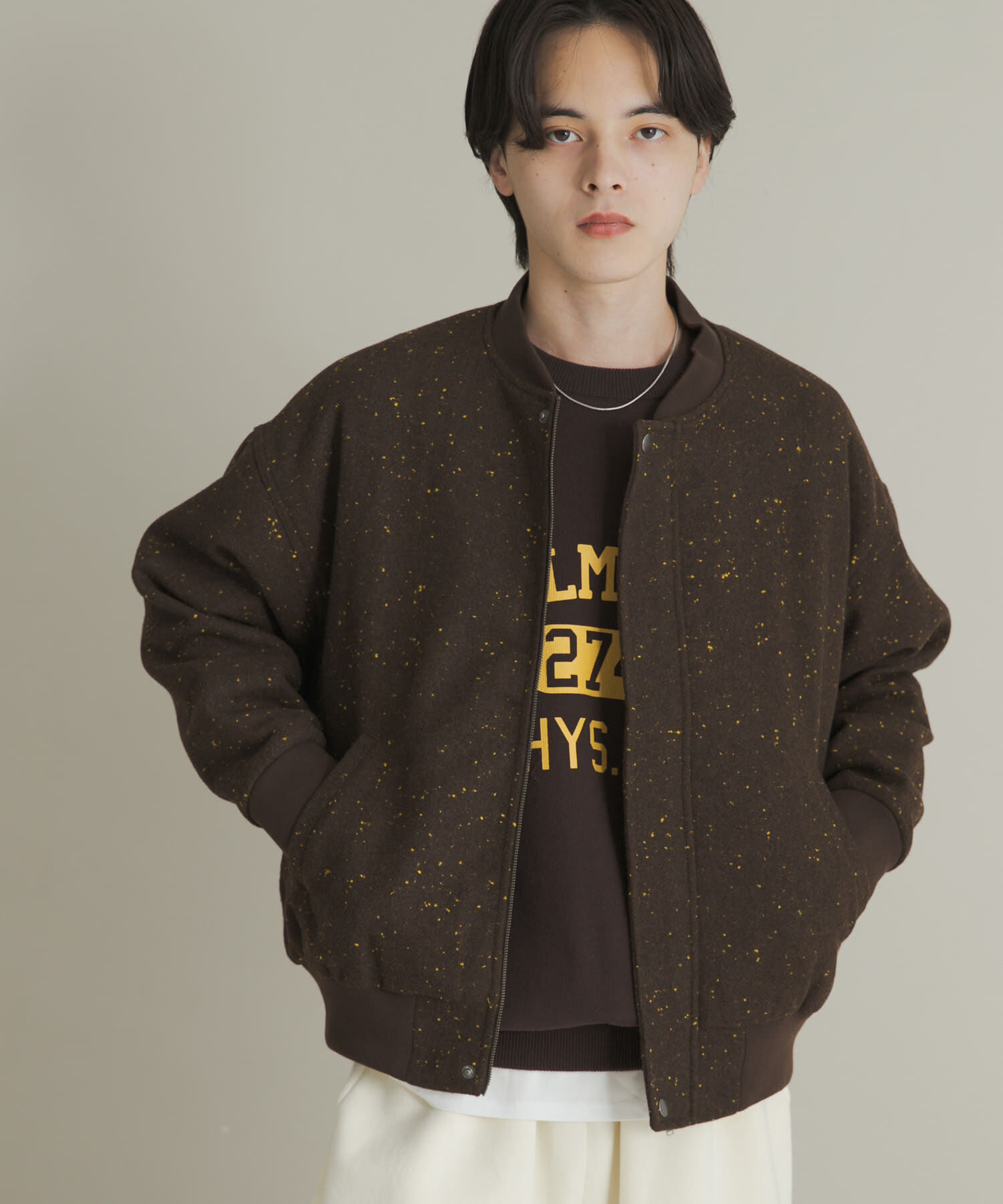 SENSE OF PLACE by URBAN RESEARCH「ウールタッチネップブルゾン」|ブルゾン・スタジャン|ブラウン