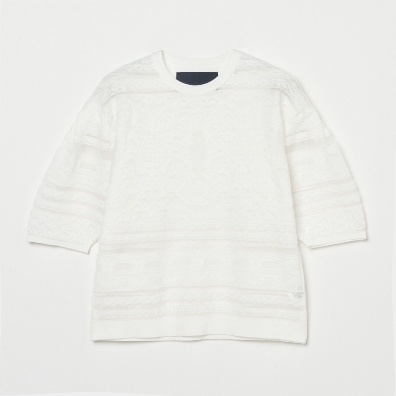  「boussole LACE JACQUARD SHORT SLEEVE」|Tシャツ・カットソー|ホワイト