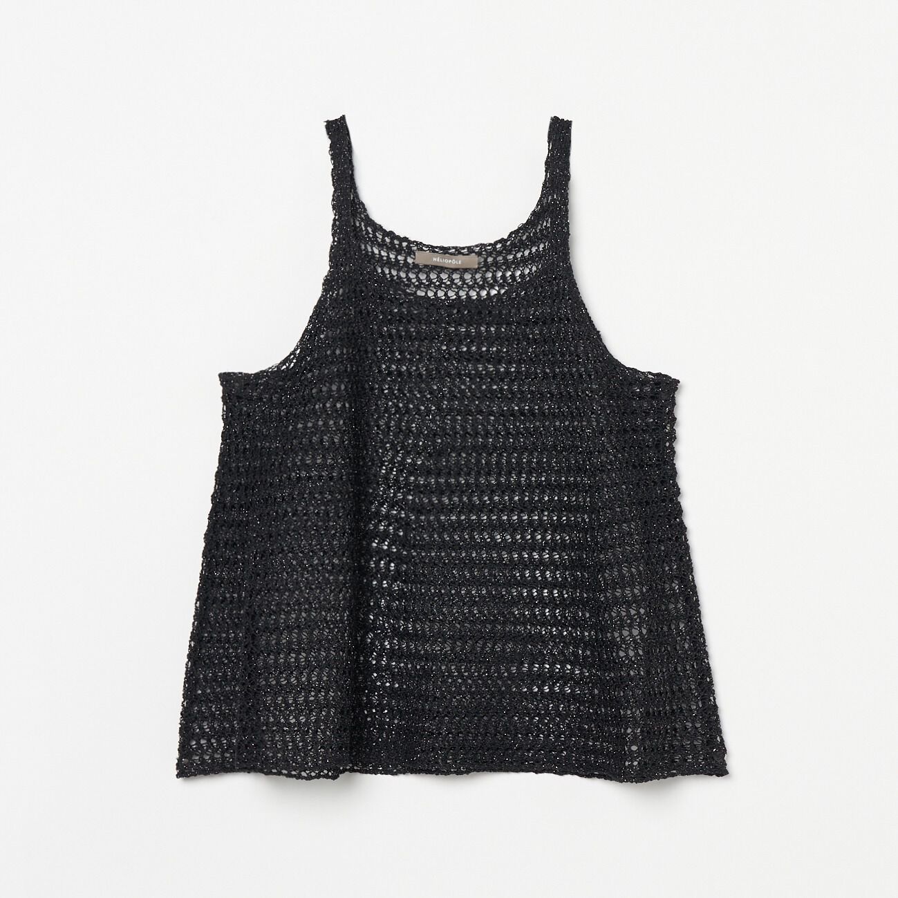 HELIOPOLE「HELIOPOLE GLITTER CROCHET KNIT CAMISOLE」|ニット・セーター|ブラック