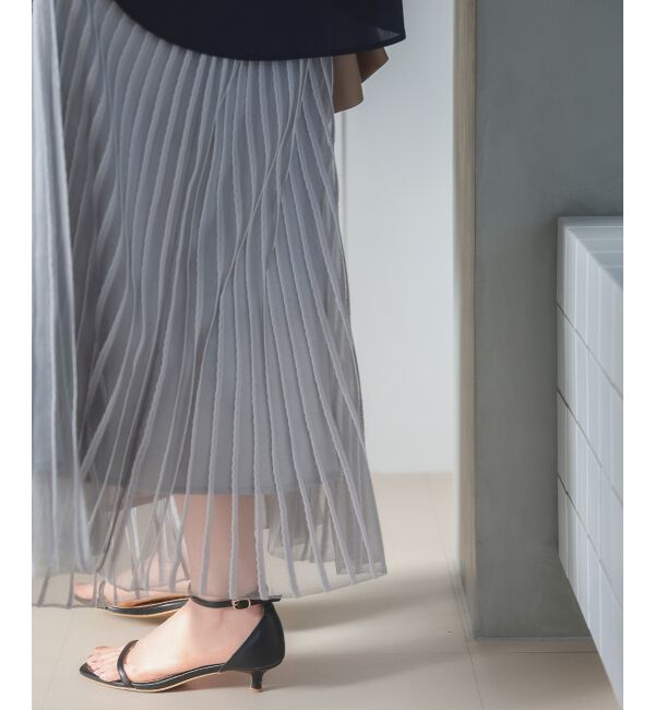  「ストライプフレアニットスカート」|スカート|