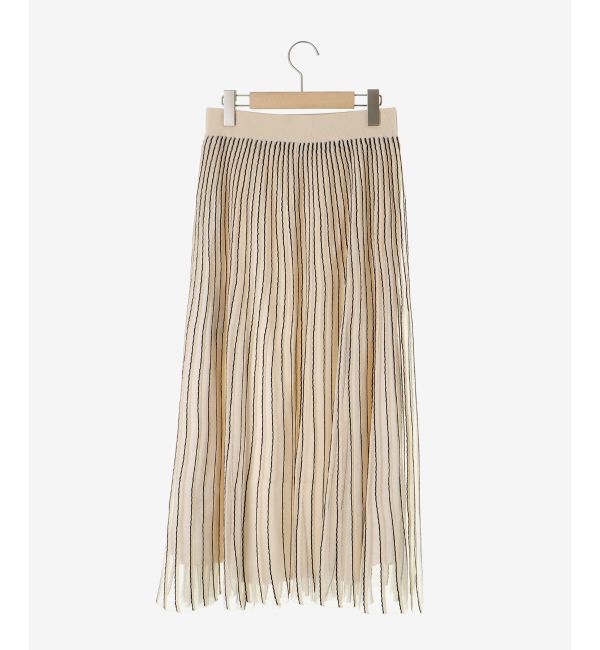  「ストライプフレアニットスカート」|スカート|