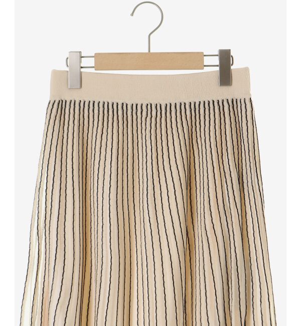  「ストライプフレアニットスカート」|スカート|