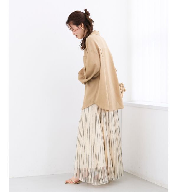  「ストライプフレアニットスカート」|スカート|