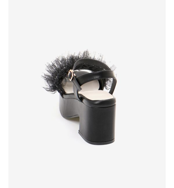 MAJESTICLEGON「チュール&times;パール厚底サンダル」|サンダル|