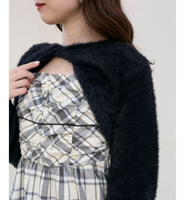  「シャギーボレロ&times;キャミワンピセット」|ワンピース|