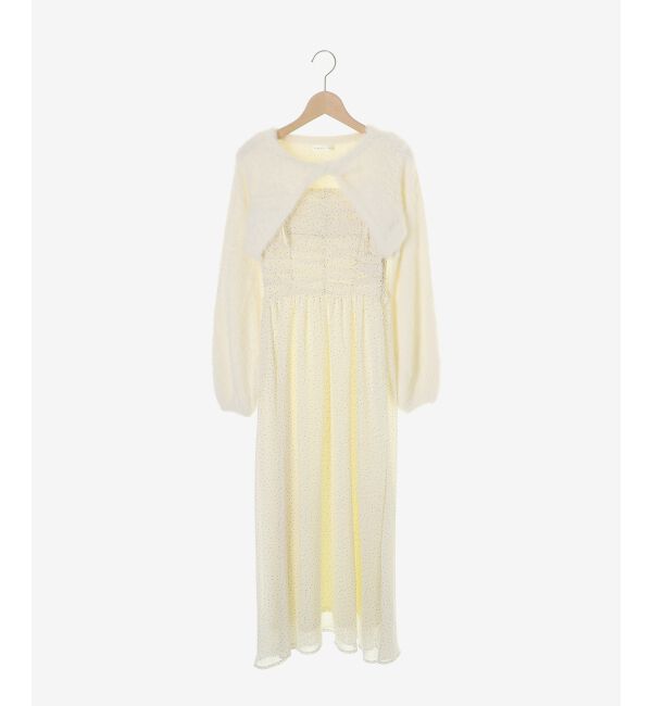  「シャギーボレロ&times;キャミワンピセット」|ワンピース|