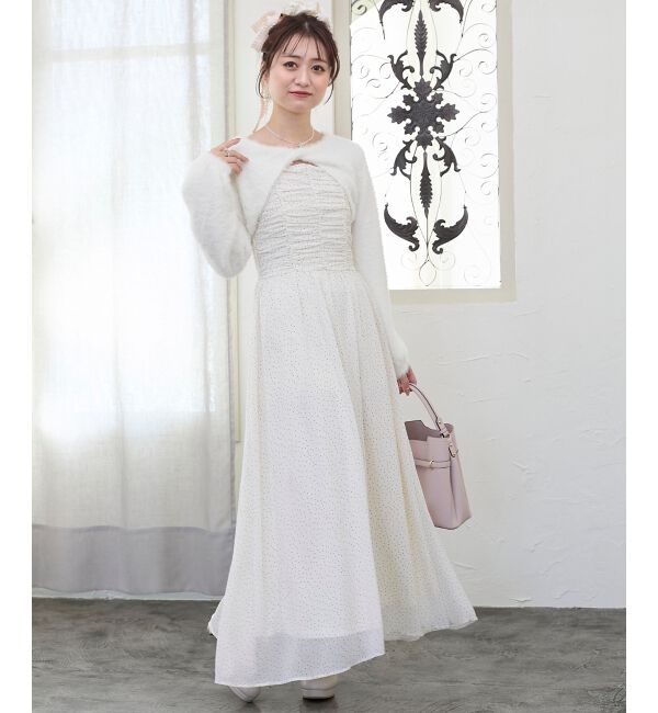  「シャギーボレロ&times;キャミワンピセット」|ワンピース|