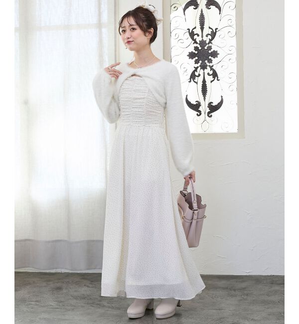  「シャギーボレロ&times;キャミワンピセット」|ワンピース|