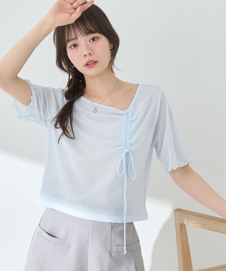 earth music&ecology「アシメネックドロストシアープルオーバー」|Tシャツ・カットソー|