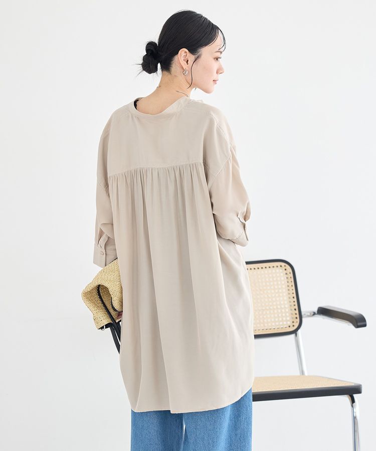 earth music&ecology「スタンドカラーオーバーチュニックシャツ」|シャツ・ブラウス|