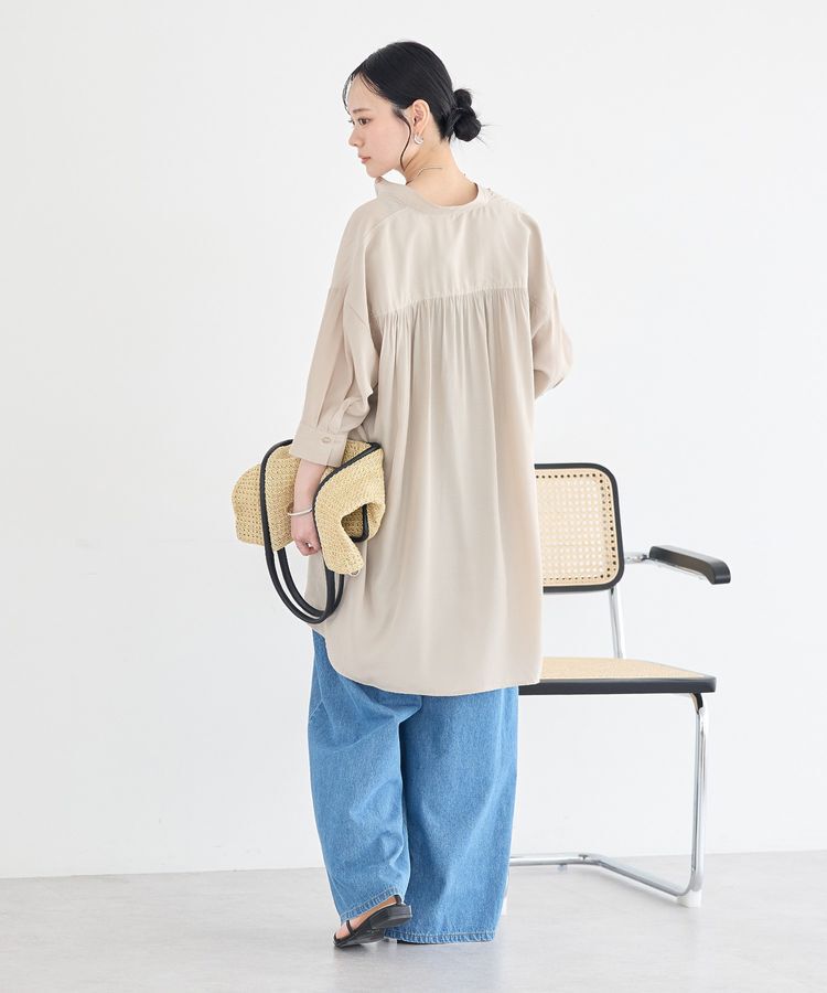earth music&ecology「スタンドカラーオーバーチュニックシャツ」|シャツ・ブラウス|