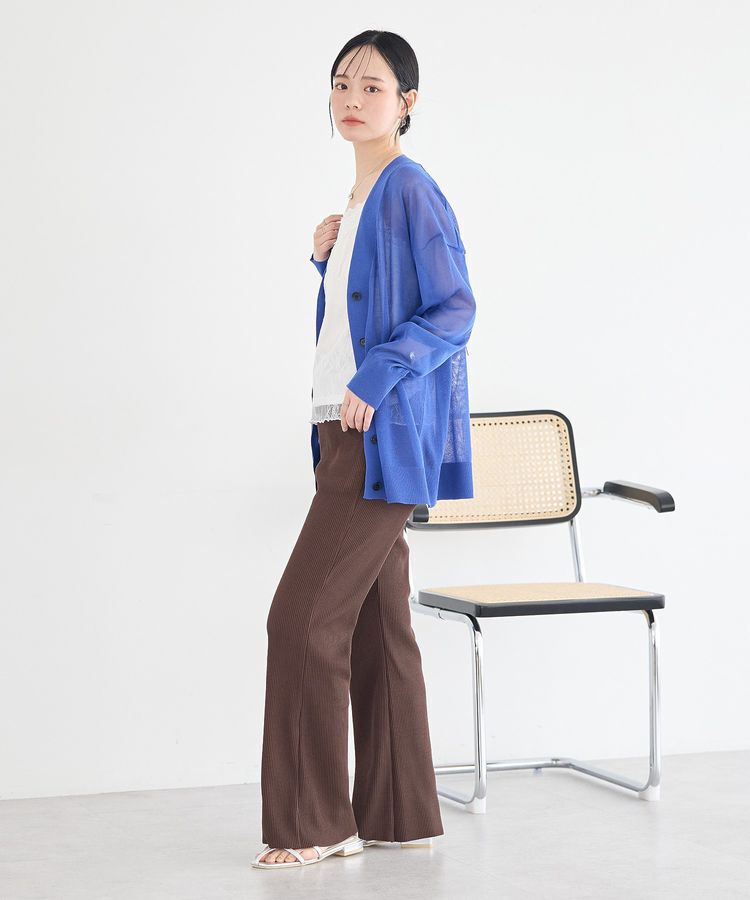 earth music&ecology「【一部WEB限定】シアーVネックカーディガン」|ニット・セーター|