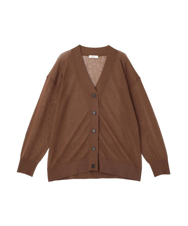 earth music&ecology「【一部WEB限定】シアーVネックカーディガン」|ニット・セーター|Brown