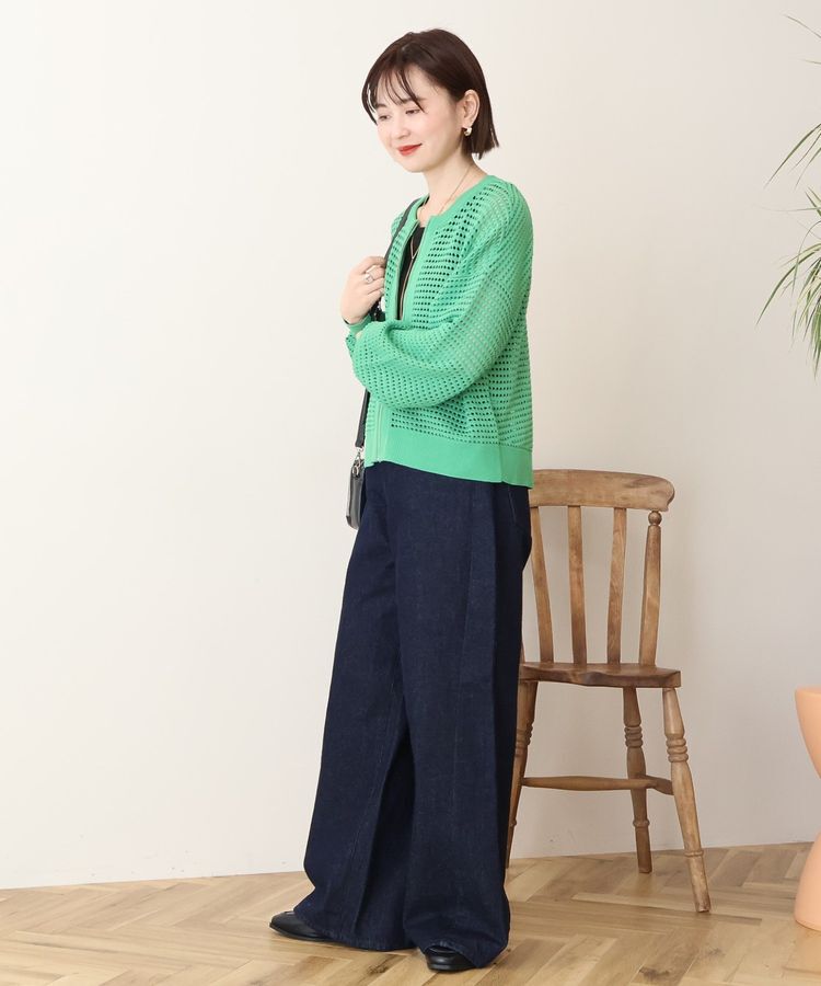 AMERICAN HOLIC「ジップアップメッシュニットカーディガン【WEB限定カラー有り】」|カーディガン|