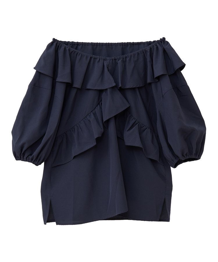 Green Parks「2way フリルショートスリーブブラウス」|シャツ・ブラウス|