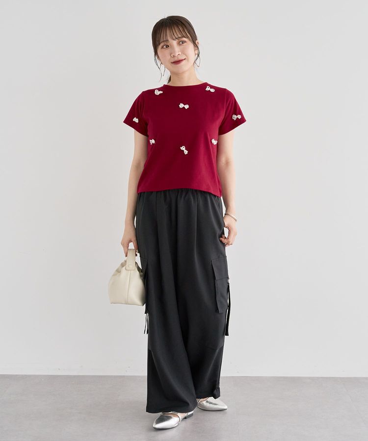 Green Parks「・swing by パールリボンモチーフTEE」|Tシャツ・カットソー|