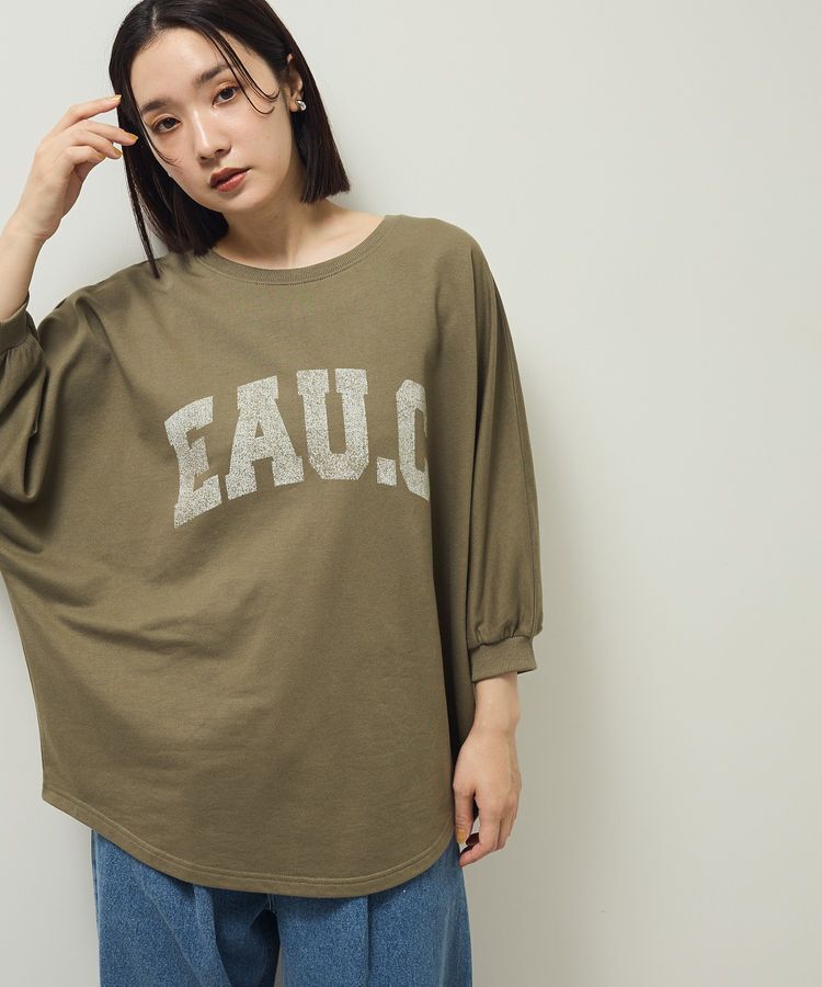 Green Parks「7分袖ミニ裏毛ドルマンロゴプルオーバー」|Tシャツ・カットソー|