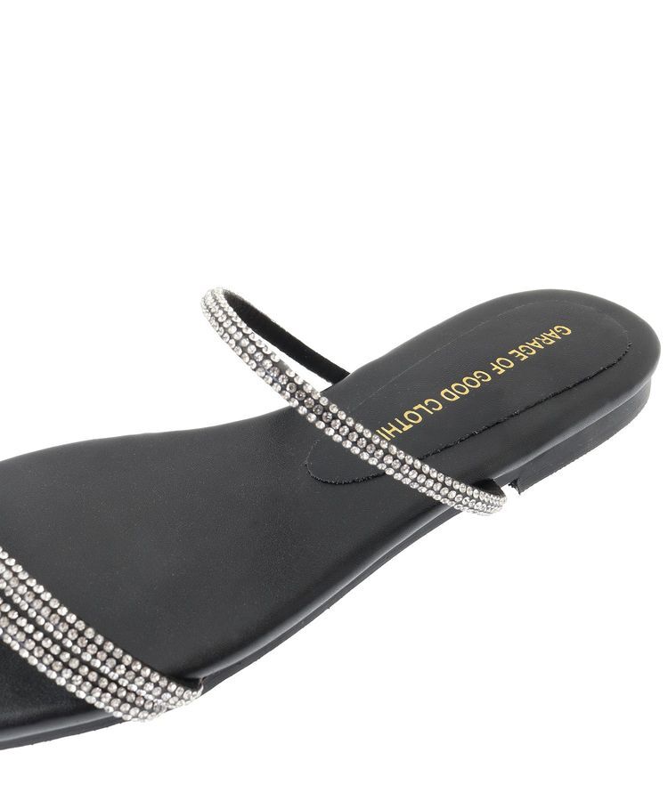 GARAGE OF GOOD CLOTHING「ラインストーンナローコードフラットサンダル」|サンダル|