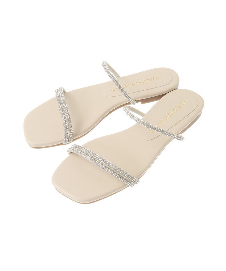 GARAGE OF GOOD CLOTHING「ラインストーンナローコードフラットサンダル」|サンダル|