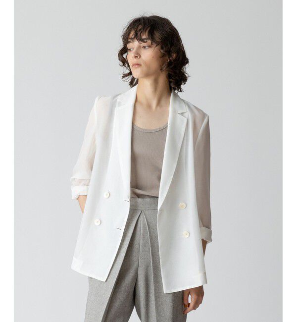 allureville「ワルツシアーオーガンジャケット」|テーラードジャケット|