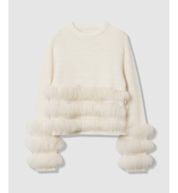 LOULOU WILLOUGHBY「【LOULOU WILLOUGHBY】フォックスファートリミングプルオーバー」|ニット・セーター|