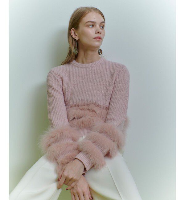 LOULOU WILLOUGHBY「【LOULOU WILLOUGHBY】フォックスファートリミングプルオーバー」|ニット・セーター|