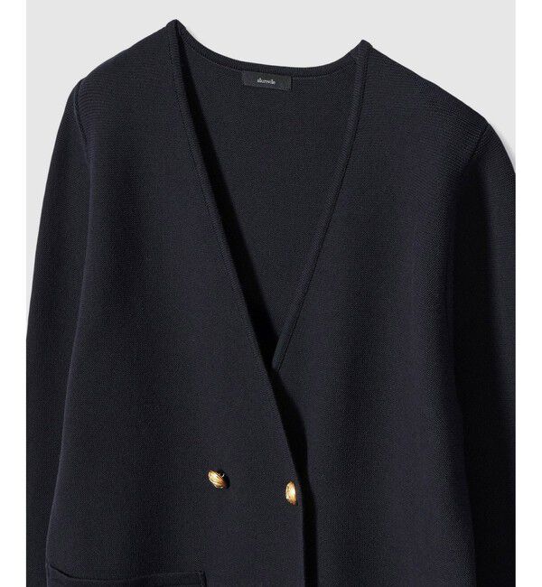 allureville「ガーターノーカラーニットジャケット」|カーディガン|