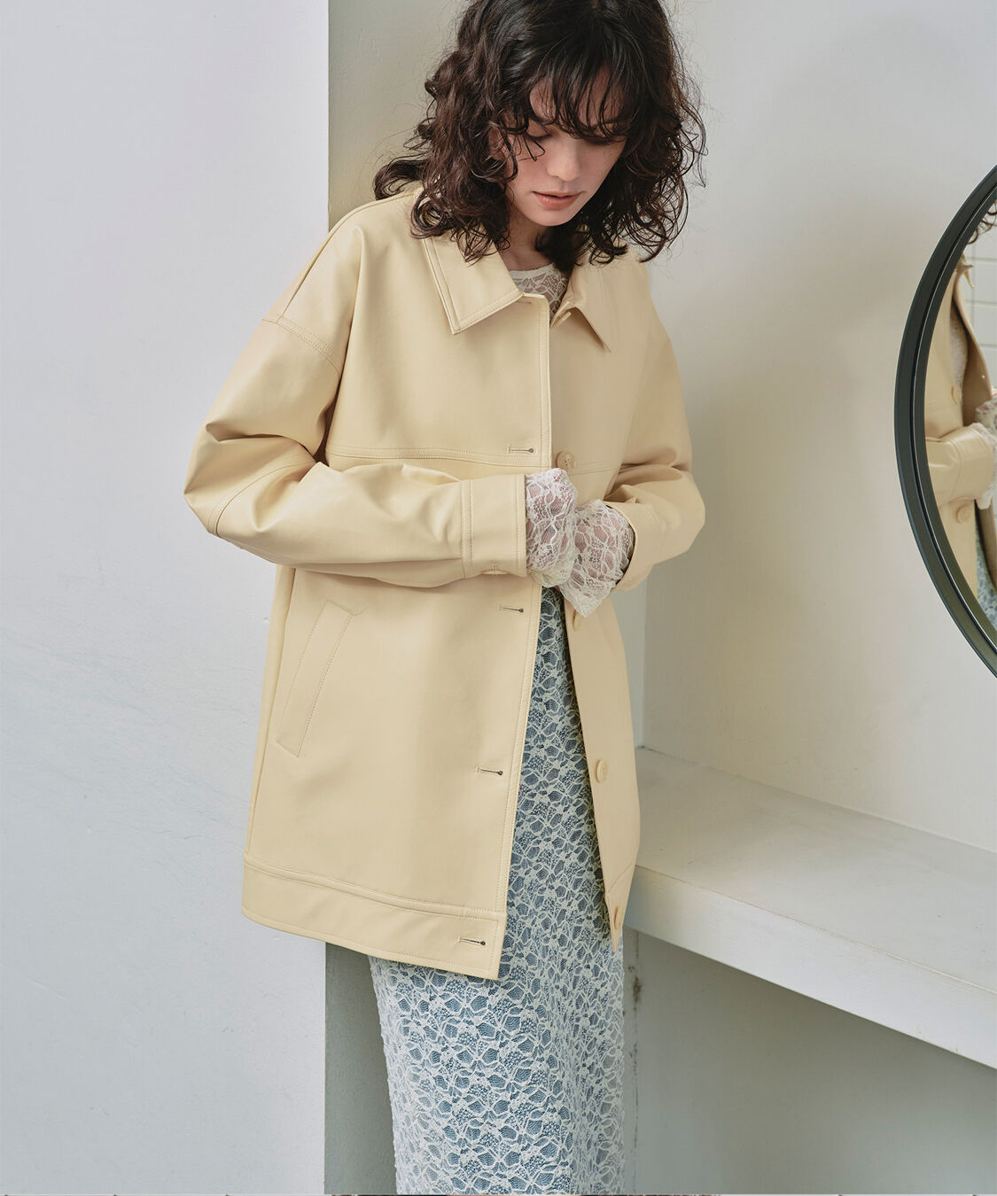 titivate「襟付フェイクレザージャケット」|その他|