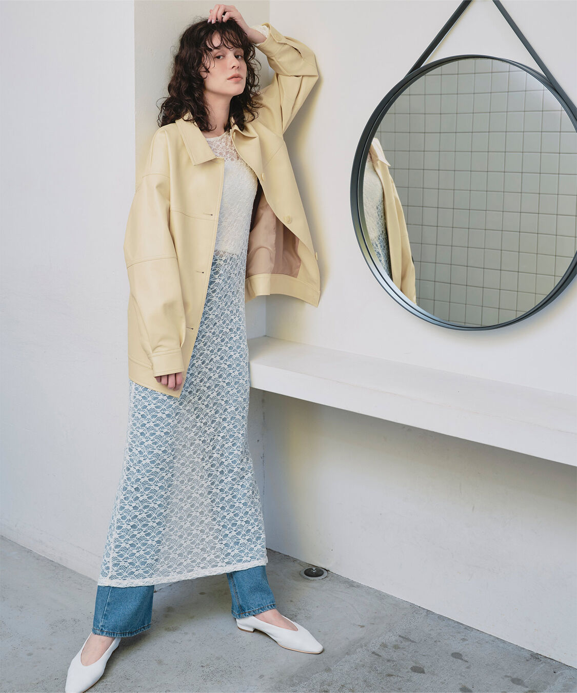 titivate「襟付フェイクレザージャケット」|その他|