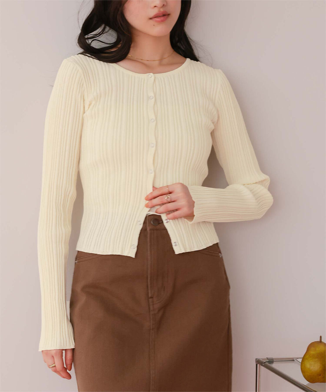 titivate「UVケアリングドットニットカーディガン」|カーディガン|アイボリー