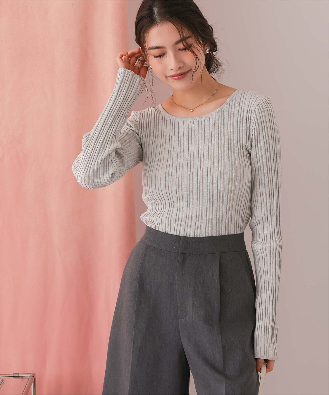 titivate「UVケアリングドットニットカーディガン」|カーディガン|ライトグレー