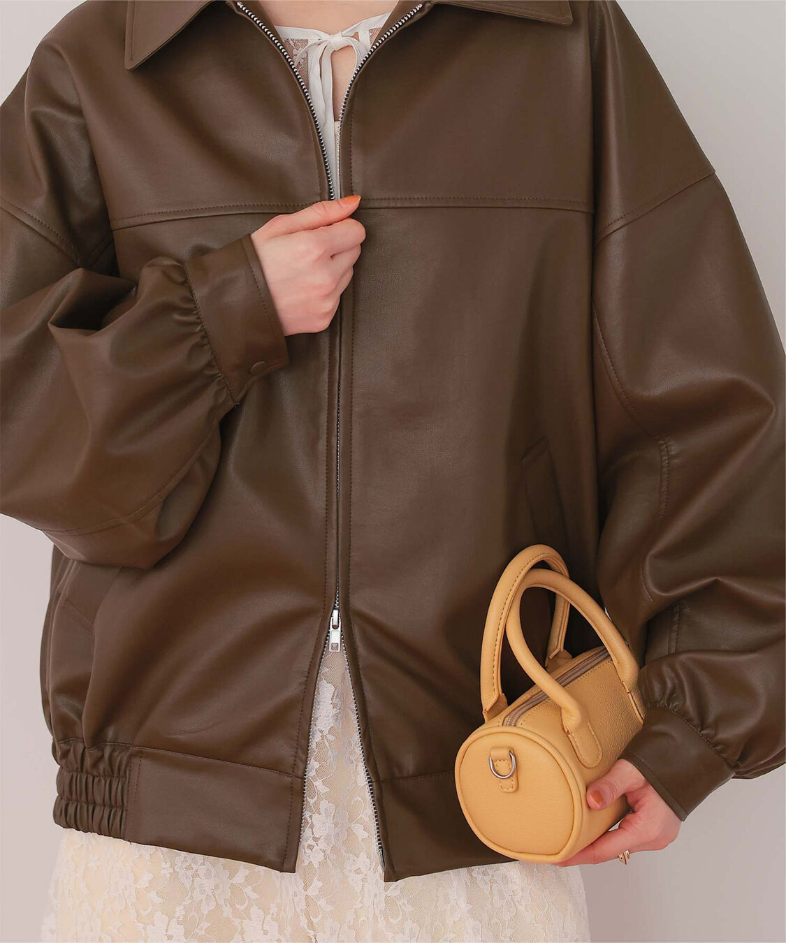 titivate「フェイクレザー/スエードオーバージャケット」|ライダースジャケット|