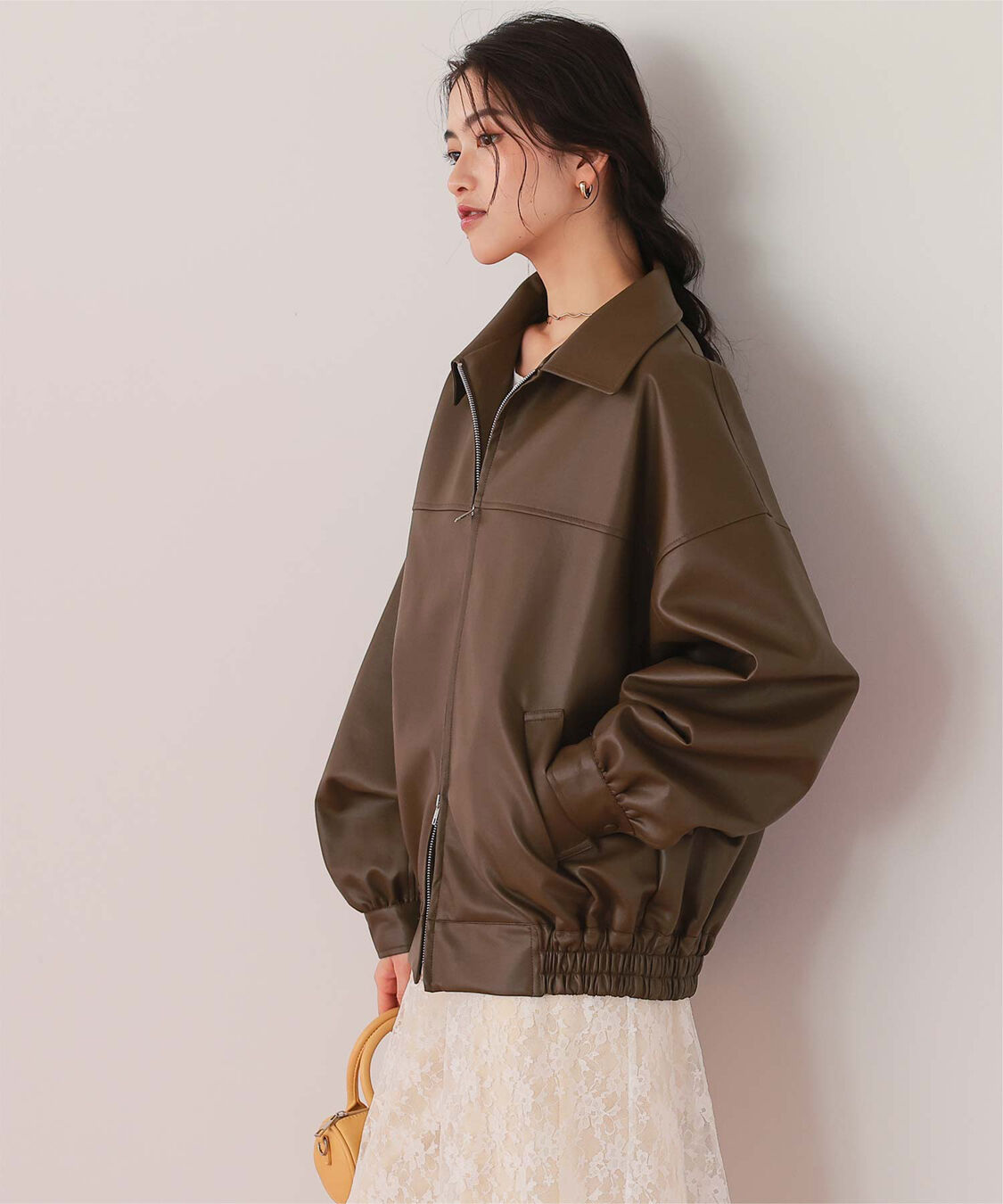 titivate「フェイクレザー/スエードオーバージャケット」|ライダースジャケット|