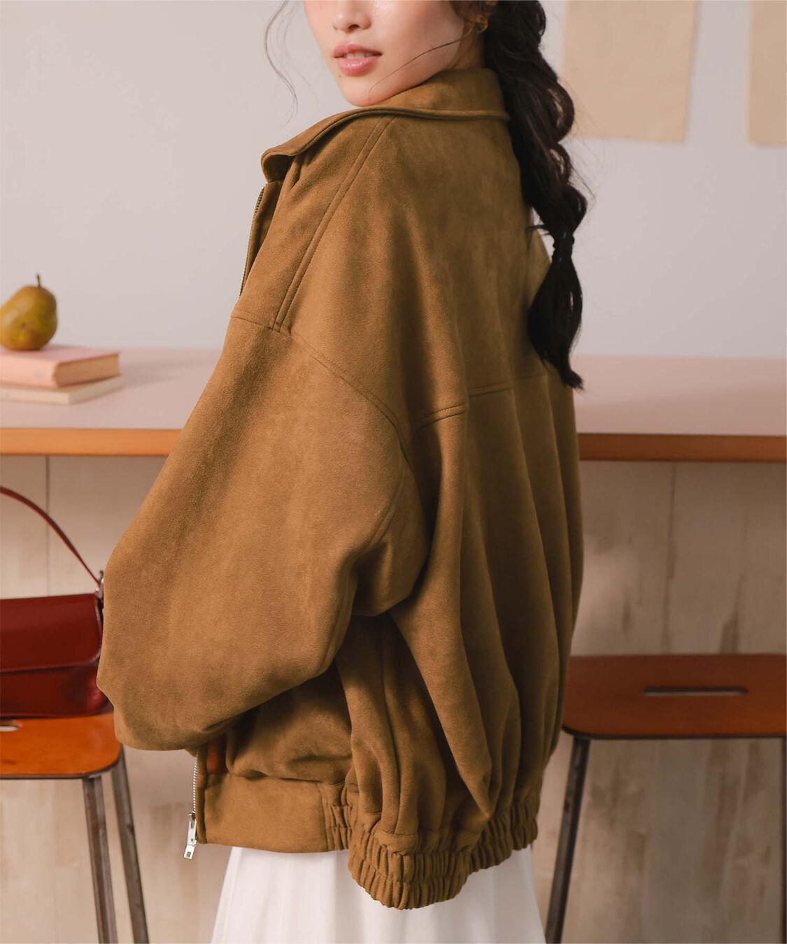 titivate「フェイクレザー/スエードオーバージャケット」|ライダースジャケット|